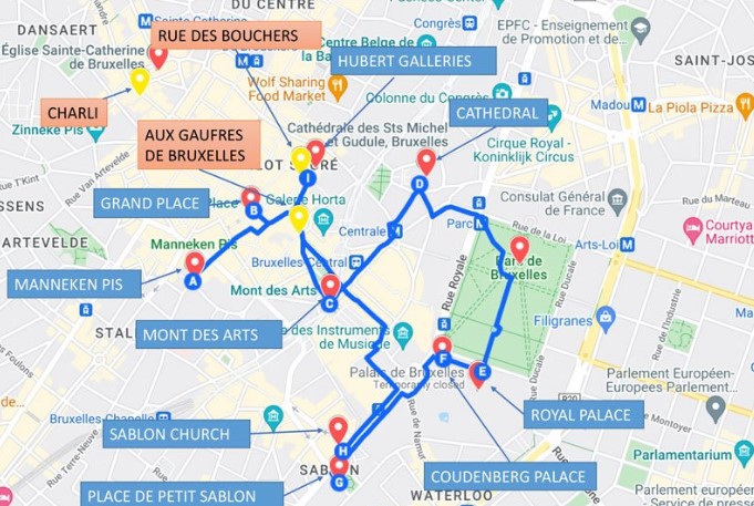 brüksel gezilecek yerler haritası